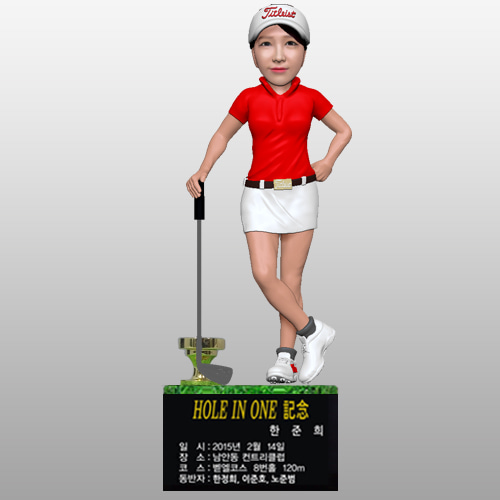 3D피규어 여성 골프피규어 스텐딩외다리 홀인원 이글 싱글 트로피 기념패 몬스터3D TS-338