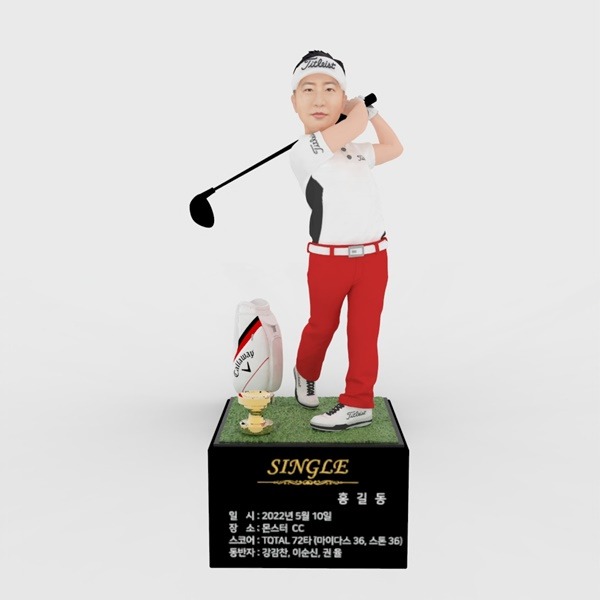 3D피규어 남자 골프피규어 반팔피니쉬 홀인원 이글 싱글 트로피 기념패 몬스터3D TM1903
