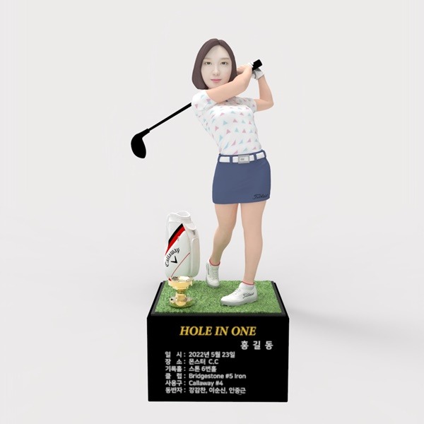 3D피규어 여자 골프피규어 반팔 치마 홀인원 이글 싱글 트로피 기념패 몬스터3D TM-1913