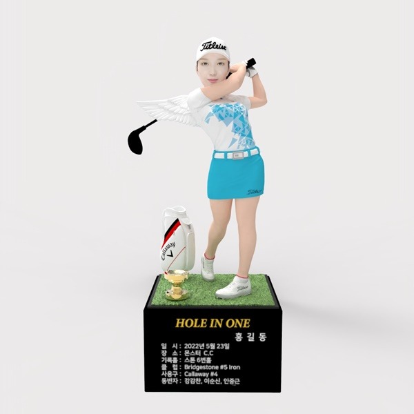 3D피규어 여자 골프피규어 반팔 치마 날개 홀인원 이글 싱글 트로피 기념패 몬스터3D TM-1912