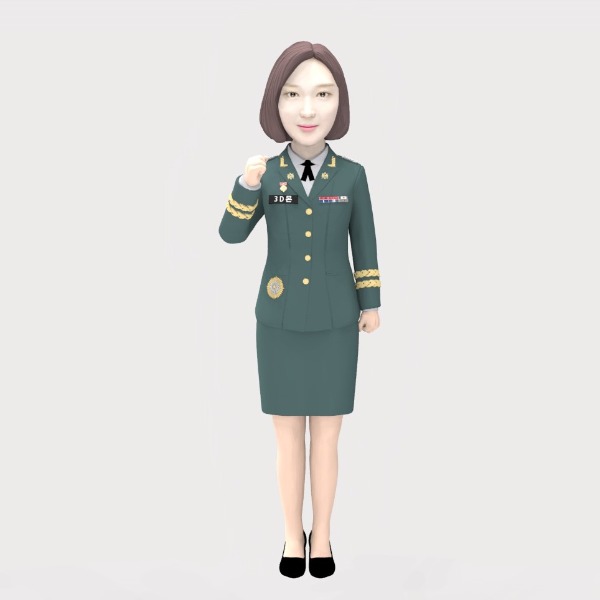 3D군인피규어 육군정복 여군 화이팅