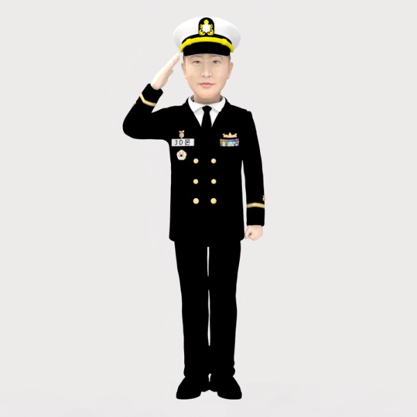 3D 군인피규어 해군 동정복 경례