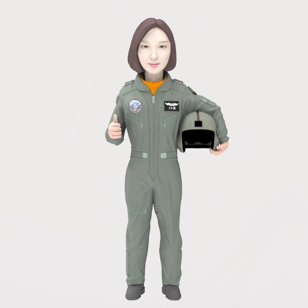 3D 군인피규어 육군 여성 조종사 엄지척