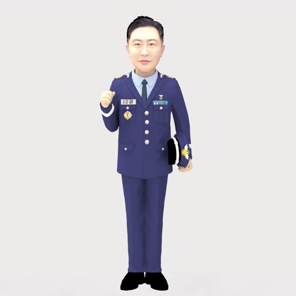 3D 군인피규어 공군 정복 화이팅(모자옆에들고)