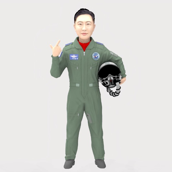 3D 군인피규어 공군 조종사 헬멧 손모양