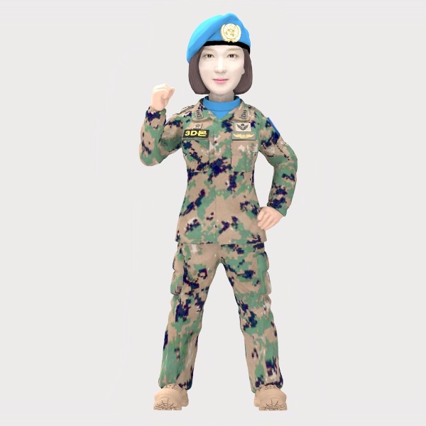 3D 파병군 UN평화군 여군 군인피규어 전투복 화이팅