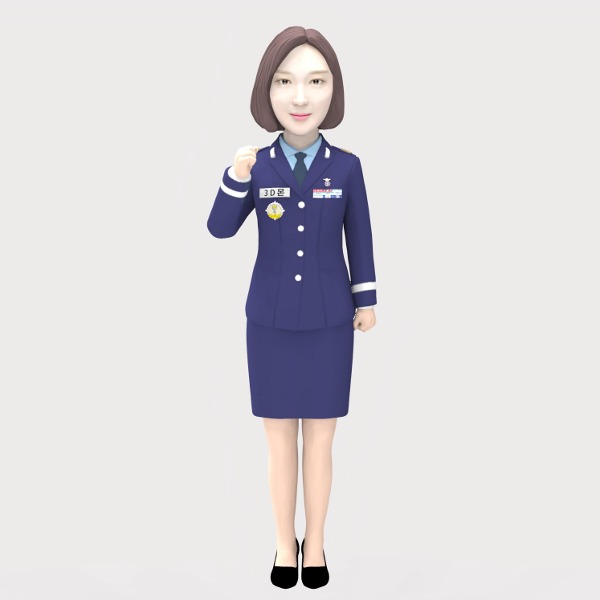 3D 군인피규어 공군정복 여군 치마 화이팅